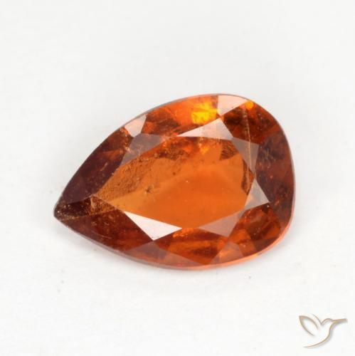 0.93ct Natural Naranja rojizo granate hessonita, En forma de pera, SI