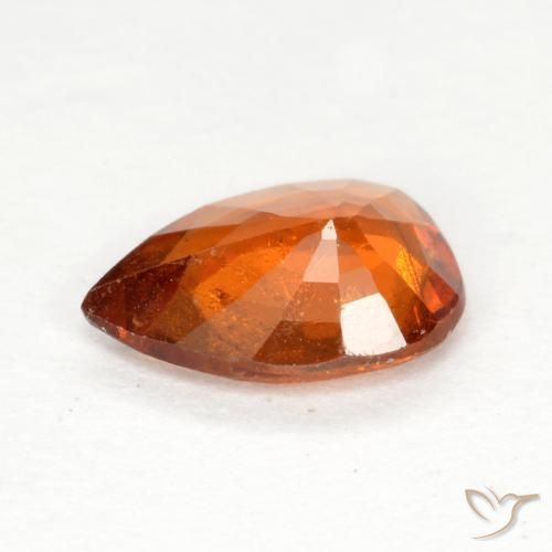 granate hessonita Naranja rojizo natural de 0.93 ct, En forma de pera, SI