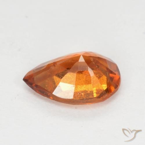 granate hessonita Naranja medio natural de 0.98 ct, En forma de pera, VS-SI