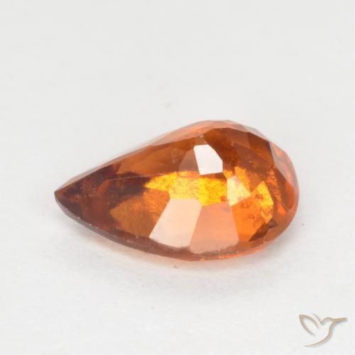 granate hessonita Naranja oscuro natural de 1.18 ct, En forma de pera, VS-SI