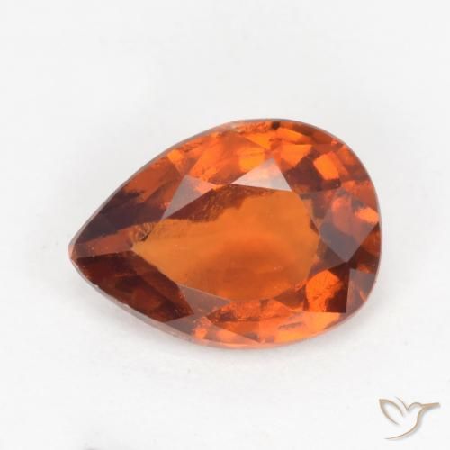 1.13ct Natural Naranja oscuro granate hessonita, En forma de pera, VS