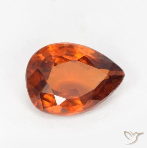 granate hessonita Naranja oscuro natural de 1.13 ct, En forma de pera, VS