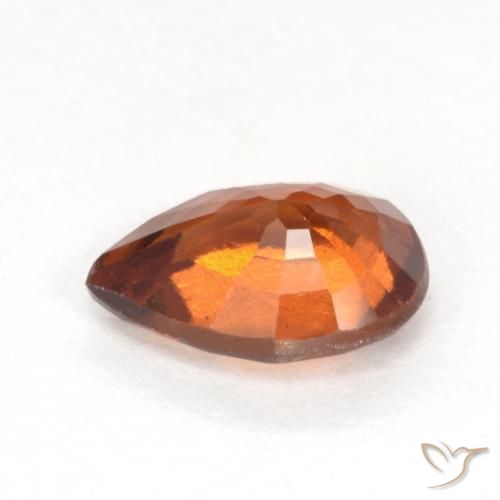 granate hessonita Naranja oscuro natural de 1.13 ct, En forma de pera, VS