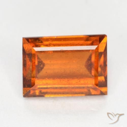 1.52ct Natural Naranja medio granate hessonita, Corte Baguette, VS-SI