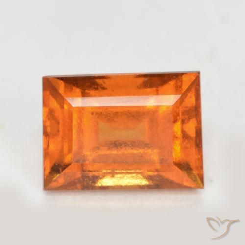 1.42ct Natural Naranja oscuro granate hessonita, Corte Baguette, SI