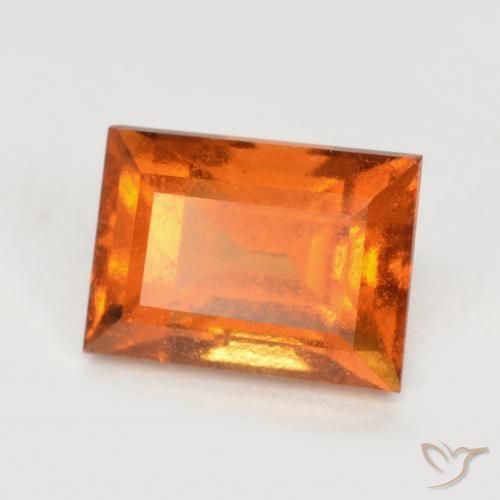 granate hessonita Naranja oscuro natural de 1.42 ct, Corte Baguette, SI