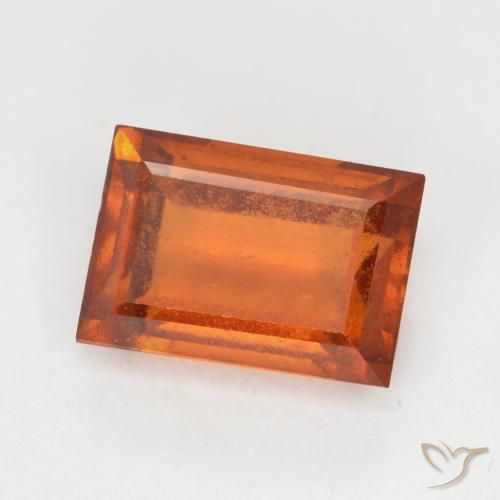 granate hessonita Naranja oscuro natural de 1.24 ct, Corte Baguette, SI