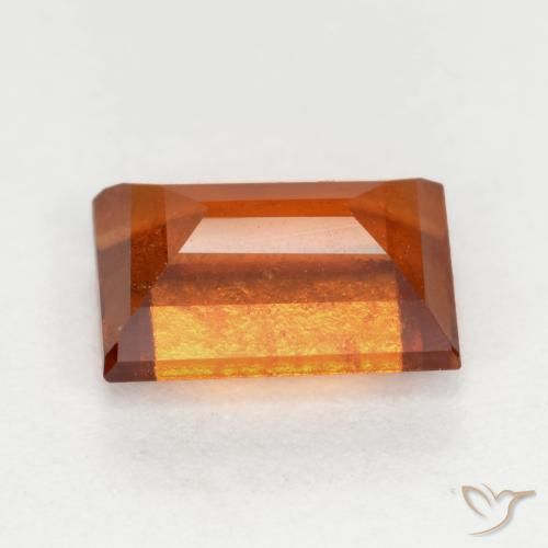 granate hessonita Naranja oscuro natural de 1.24 ct, Corte Baguette, SI