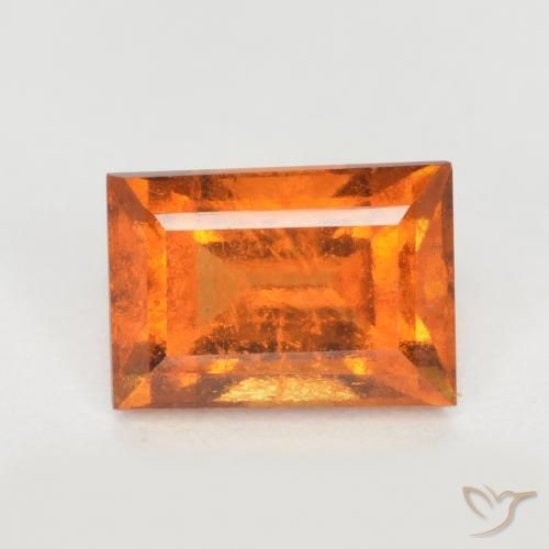 1.28ct Natural Naranja medio granate hessonita, Corte Baguette, SI