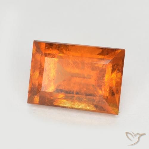 granate hessonita Naranja medio natural de 1.28 ct, Corte Baguette, SI