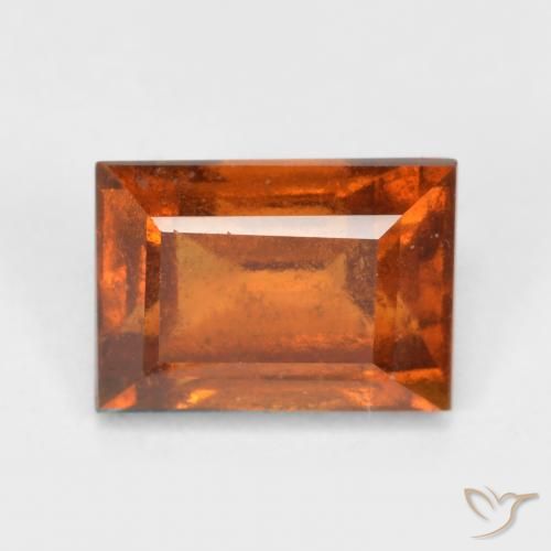 granate hessonita Ámbar naranja natural de 1.47 ct, Corte Baguette, VS-SI