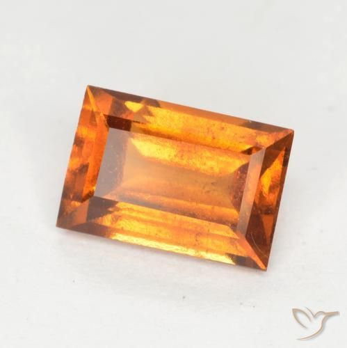 granate hessonita Naranja oscuro medio natural de 0.95 ct, Corte Baguette, VS-SI