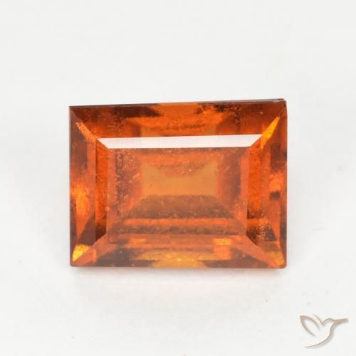 granate hessonita Naranja oscuro natural de 1.36 ct, Corte Baguette, VS-SI