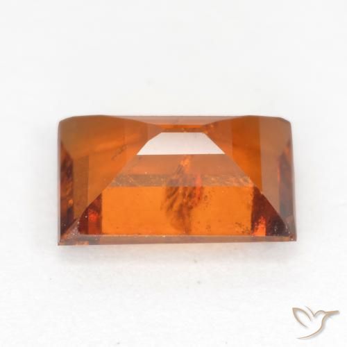granate hessonita Naranja oscuro natural de 1.33 ct, Corte Baguette, SI