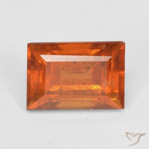 1.47ct Natural Naranja medio granate hessonita, Corte Baguette, SI