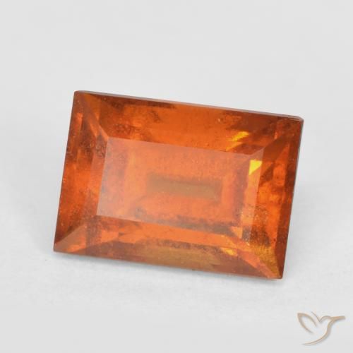 granate hessonita Naranja medio natural de 1.47 ct, Corte Baguette, SI
