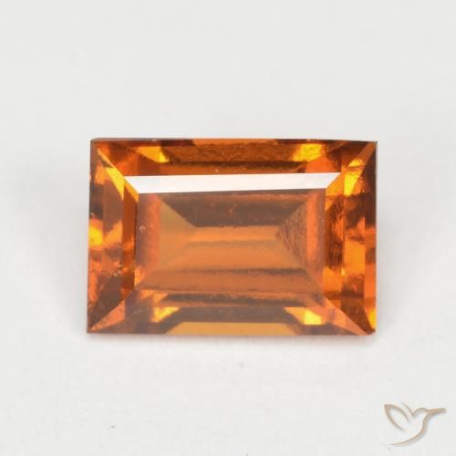 1.18ct Natural Naranja oscuro medio granate hessonita, Corte Baguette, VVS-VS