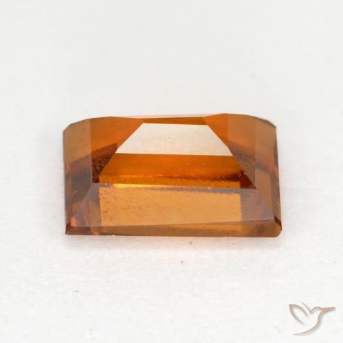 granate hessonita Naranja oscuro medio natural de 1.18 ct, Corte Baguette, VVS-VS
