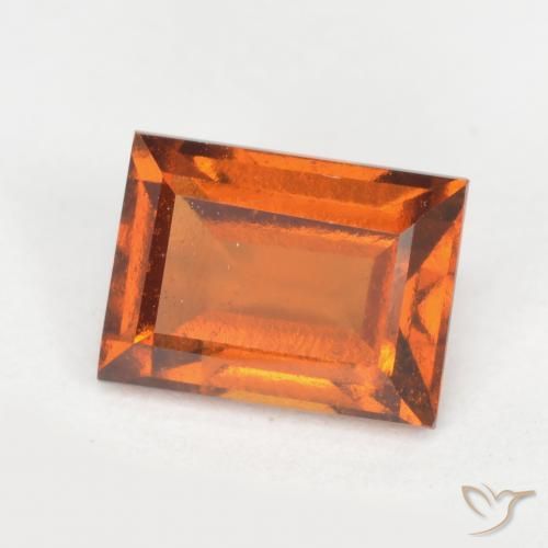 granate hessonita Naranja oscuro medio natural de 1.27 ct, Corte Baguette, VS