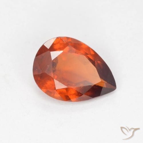 granate hessonita Naranja fuego natural de 1.01 ct, En forma de pera, VS-SI