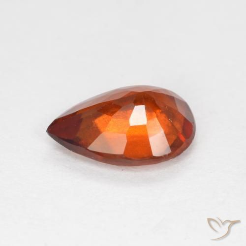 granate hessonita Naranja fuego natural de 1.01 ct, En forma de pera, VS-SI
