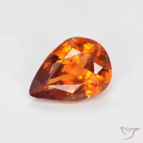 1.06ct Natural Naranja medio granate hessonita, En forma de pera, VS
