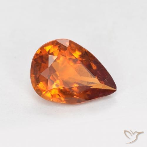 granate hessonita Naranja medio natural de 1.06 ct, En forma de pera, VS