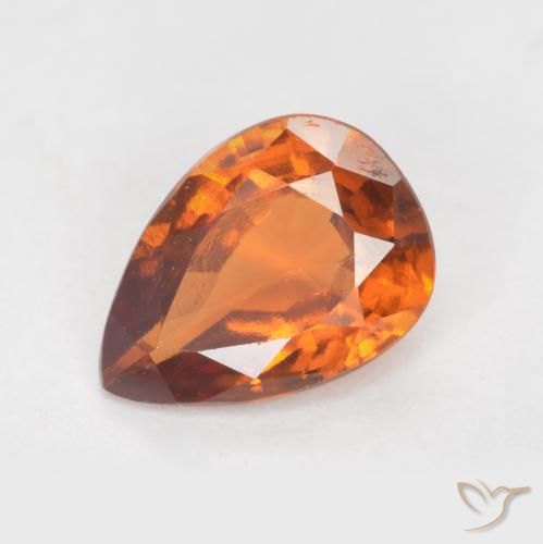 1.15ct Natural Naranja medio granate hessonita, En forma de pera, VS