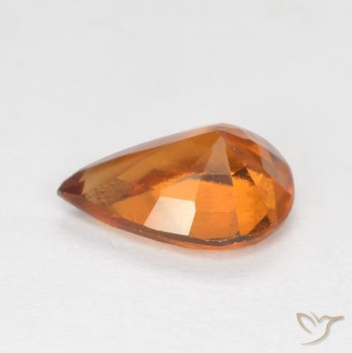 granate hessonita Naranja amarillento natural de 1.06 ct, En forma de pera, VS-SI