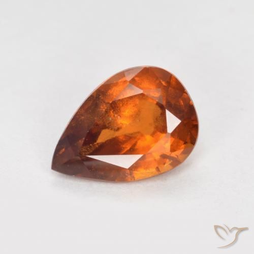 1.10ct Natural Naranja oscuro medio granate hessonita, En forma de pera, VS-SI