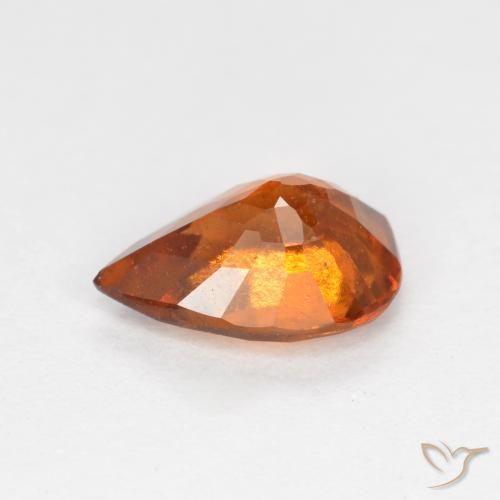 granate hessonita Naranja oscuro medio natural de 1.06 ct, En forma de pera, SI