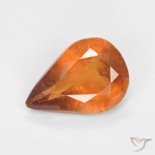 1.03ct Natural Naranja oscuro granate hessonita, En forma de pera, SI