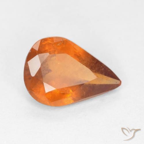 granate hessonita Naranja oscuro natural de 1.03 ct, En forma de pera, SI