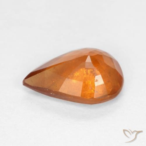 granate hessonita Naranja oscuro natural de 1.03 ct, En forma de pera, SI