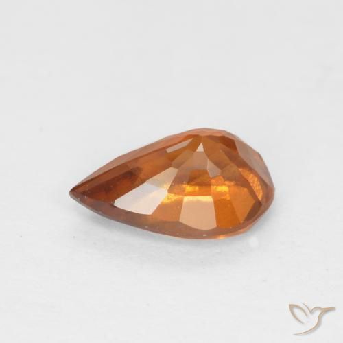 granate hessonita Naranja oscuro natural de 0.68 ct, En forma de pera, VS