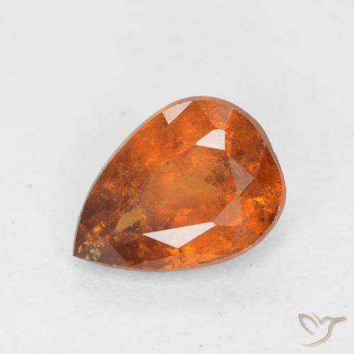 0.77ct Natural Naranja oscuro medio granate hessonita, En forma de pera, SI