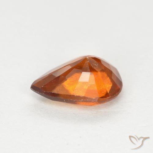 granate hessonita Naranja oscuro medio natural de 1.01 ct, En forma de pera, VS-SI