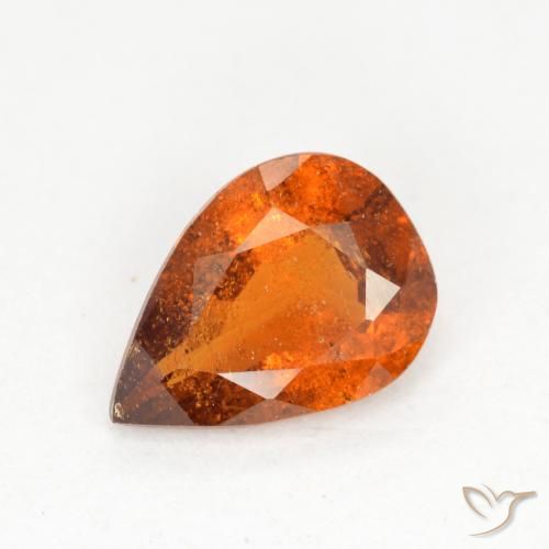 0.97ct Natural Naranja medio granate hessonita, En forma de pera, SI