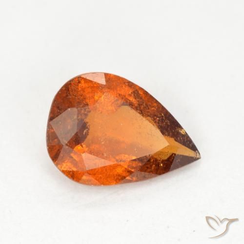 granate hessonita Naranja medio natural de 0.97 ct, En forma de pera, SI