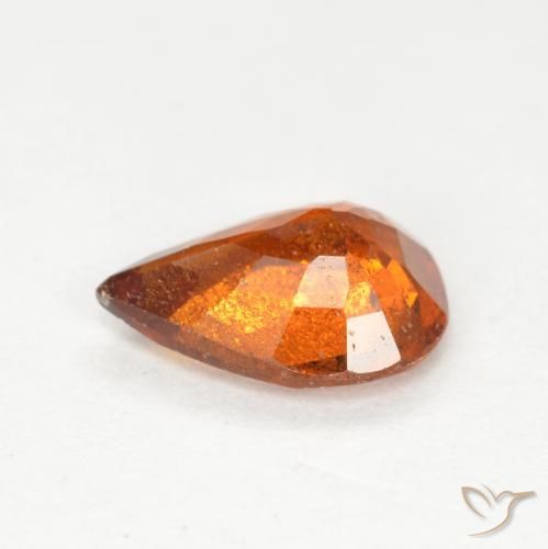 granate hessonita Naranja medio natural de 0.97 ct, En forma de pera, SI