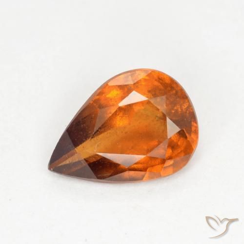 1.01ct Natural Naranja oscuro granate hessonita, En forma de pera, SI
