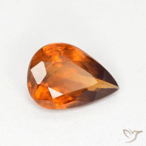 granate hessonita Naranja oscuro natural de 1.01 ct, En forma de pera, SI
