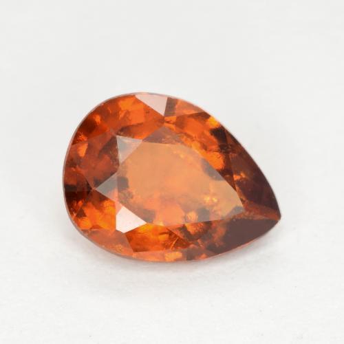 Granate hessonita naranja natural de 0,94 ct, en forma de pera, SI