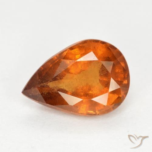 1.20ct Natural Naranja medio Granate Hessonita, En forma de pera, SI