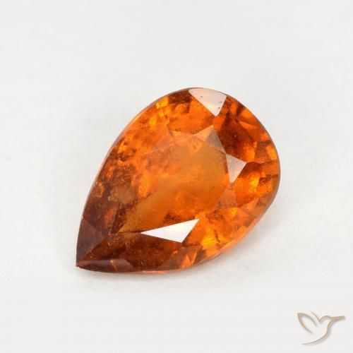0.93ct Natural Naranja oscuro medio granate hessonita, En forma de pera, SI