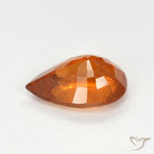 granate hessonita Naranja oscuro medio natural de 0.93 ct, En forma de pera, SI