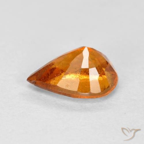 granate hessonita Naranja claro natural de 0.81 ct, En forma de pera, SI