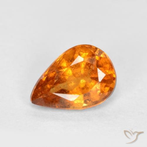 0.71ct Natural Naranja claro granate hessonita, En forma de pera, SI