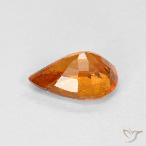 granate hessonita Naranja claro natural de 0.71 ct, En forma de pera, SI