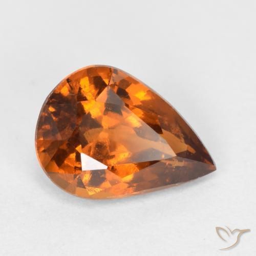 Granate hessonita naranja natural de 1,15 ct, en forma de pera, SI